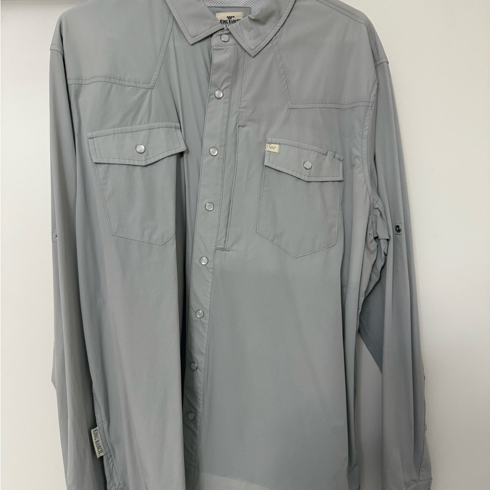 Men's Gray Button Down Shirt